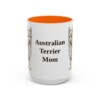 15oz-australian-terrier-mug-mom-orange 15oz Australian Terrier Dog Mom Mug, Orange, front view