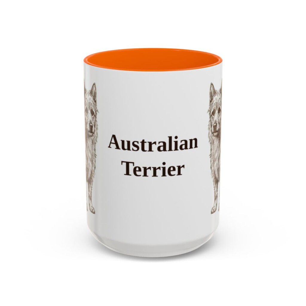 15oz Australian Terrier Mug, Orange, front view