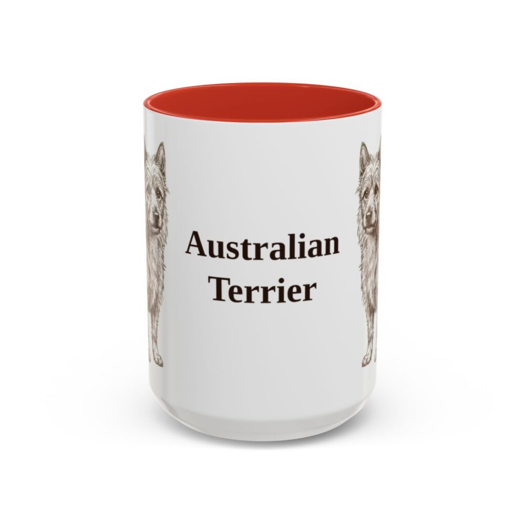15oz Australian Terrier Mug, Red, front view