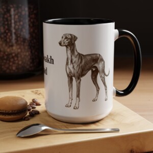 15oz Azawakh Dog Dad Mug, Black, lifestyle photo