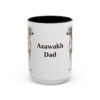 15oz Azawakh Dog Dad Mug, Black, front view