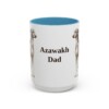 15oz Azawakh Dog Dad Mug, Light Blue, front view