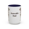 15oz Azawakh Dog Dad Mug, Navy, front view