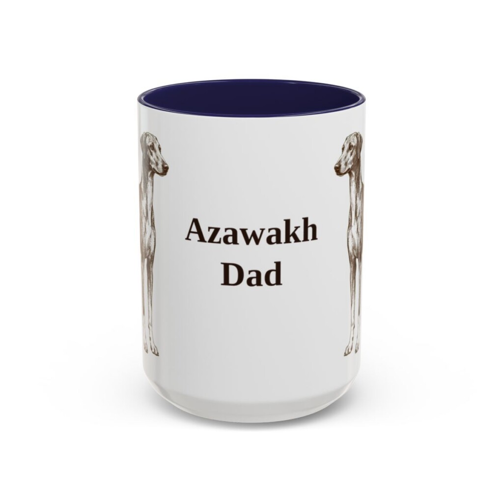 15oz Azawakh Dog Dad Mug, Navy, front view