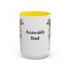 15oz Azawakh Dog Dad Mug, Yellow, front view