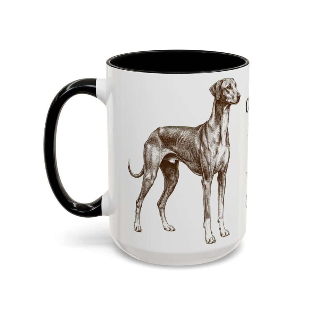 15oz Funny Azawakh Mug, Black, left side view