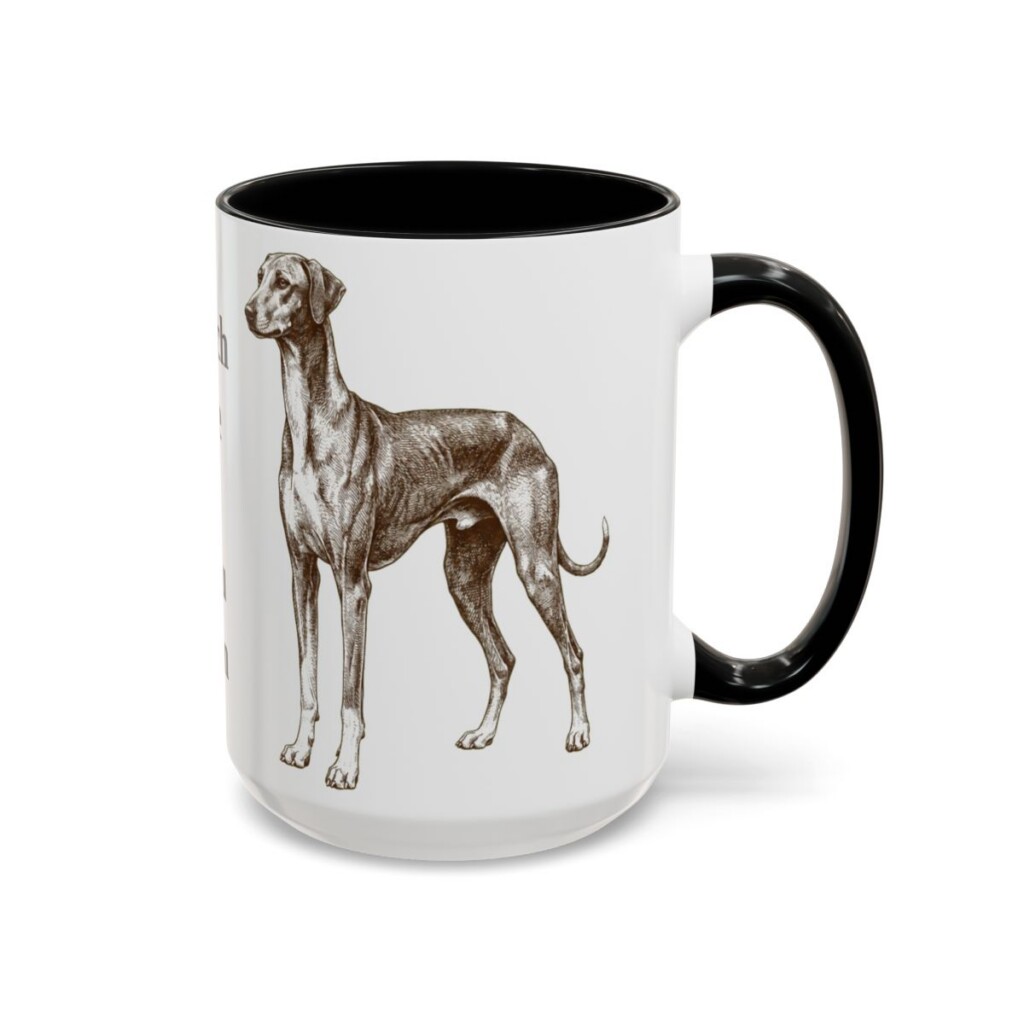 15oz Funny Azawakh Mug, Black, right side view