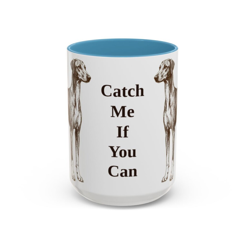 15oz Funny Azawakh Mug, Light Blue, front view