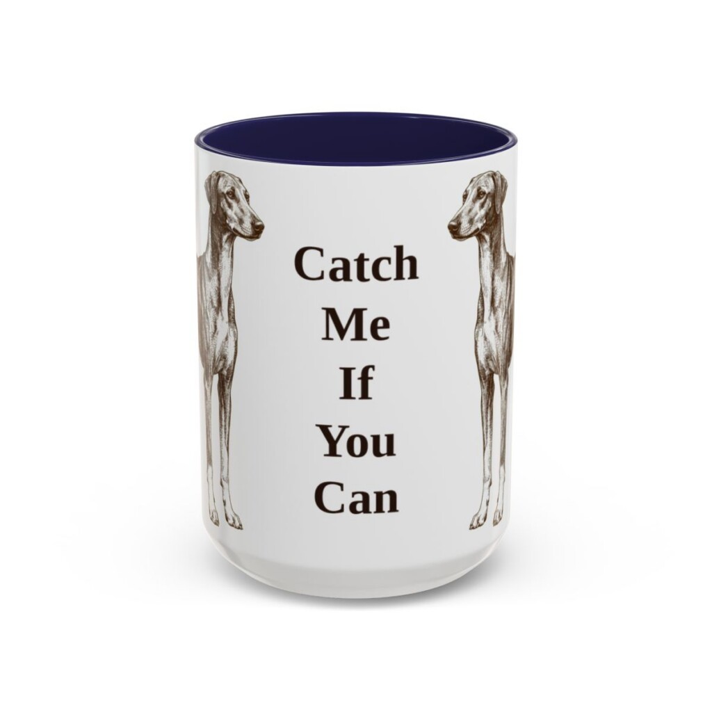 15oz Funny Azawakh Mug, Navy, front view