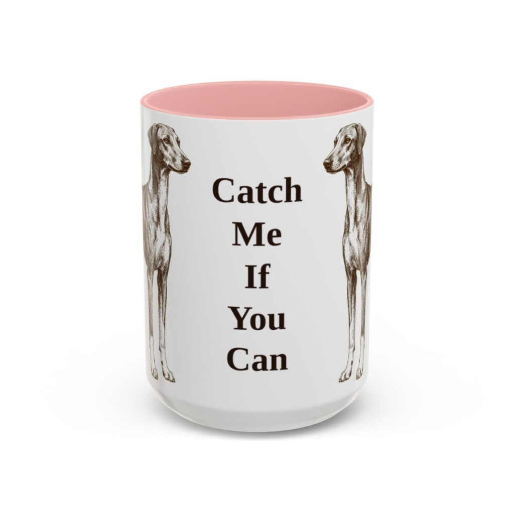 15oz Funny Azawakh Mug, Pink, front view