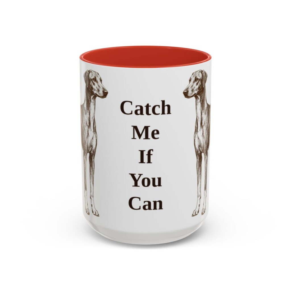 15oz Funny Azawakh Mug, Red, front view