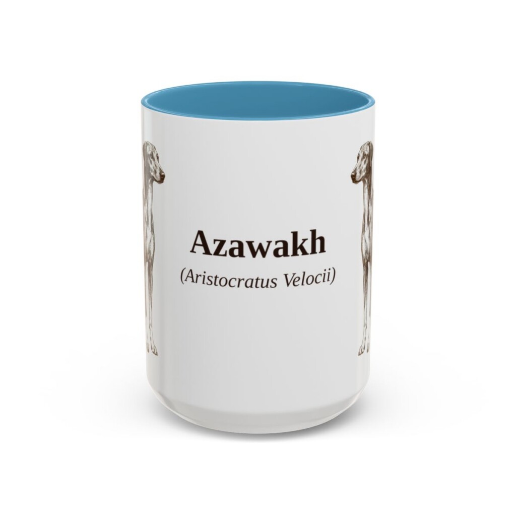 15oz-azawakh-mug-latin-light-blue 15oz Azawakh Latin Mug, Light Blue, front view