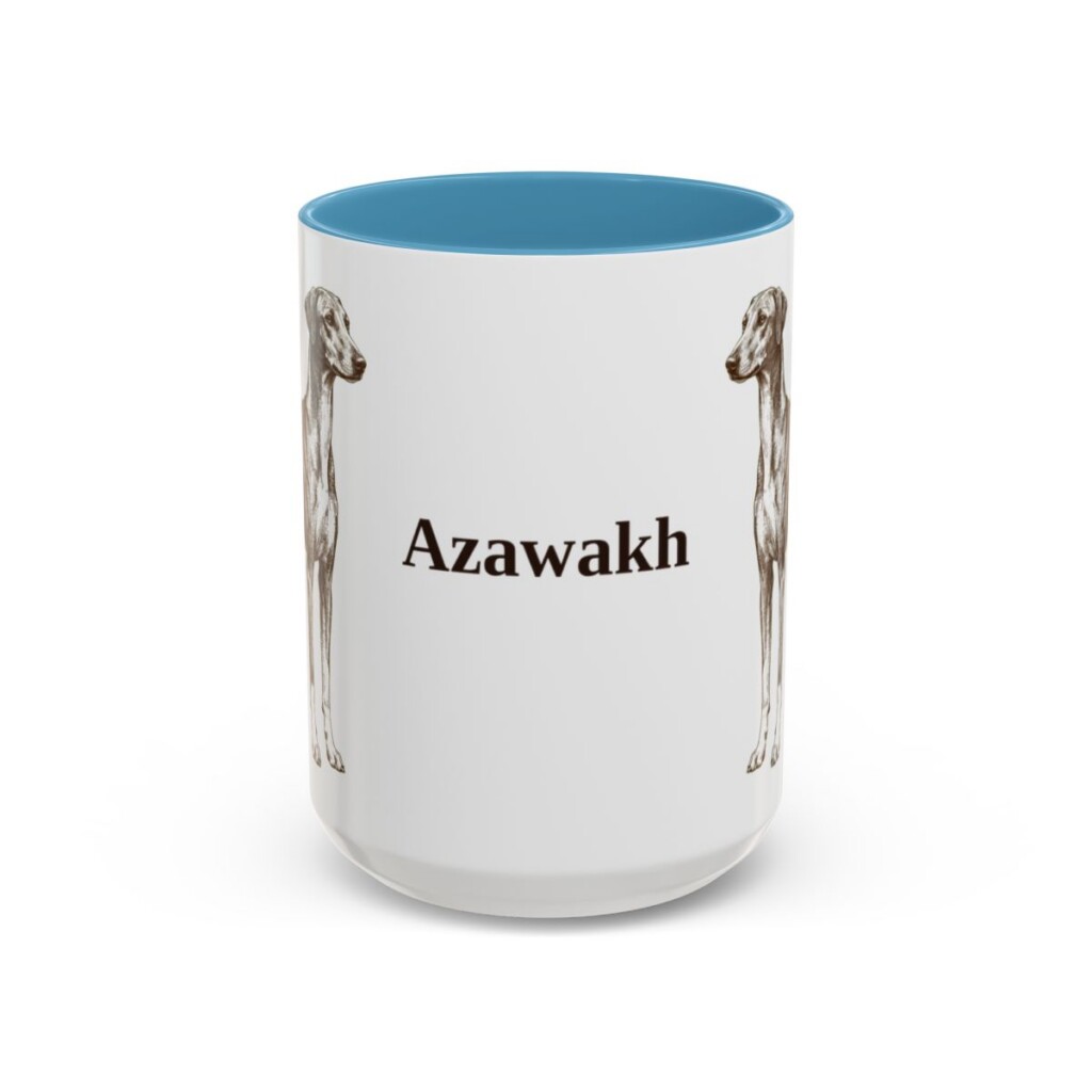 15oz-azawakh-mug-light-blue 15oz Azawakh Mug, Light Blue, front view