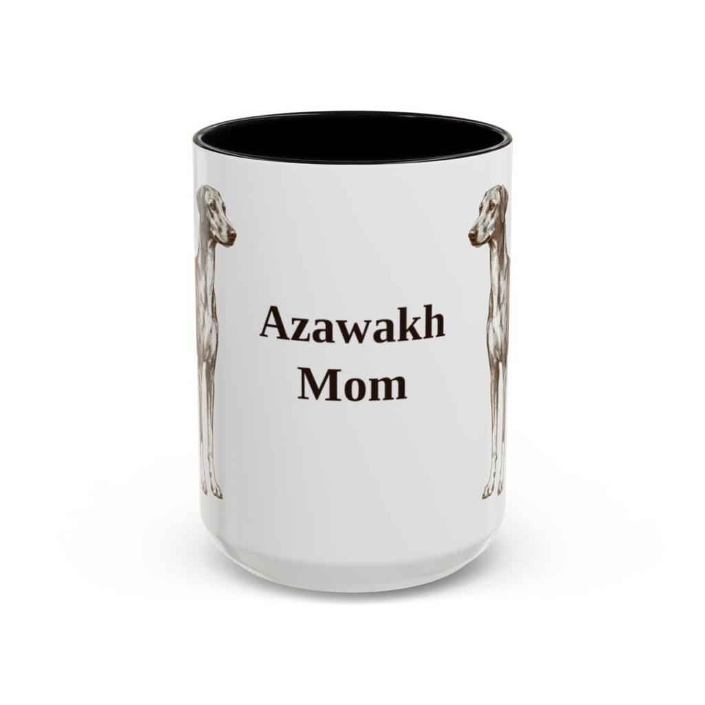 15oz-azawakh-mug-mom-black-front 15oz Azawakh Dog Mom Mug, Black, front view