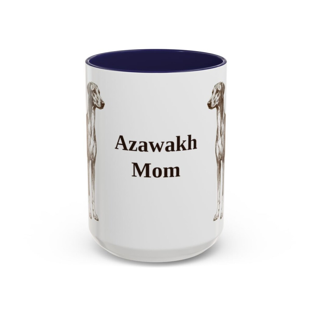 15oz-azawakh-mug-mom-navy 15oz Azawakh Dog Mom Mug, Navy, front view