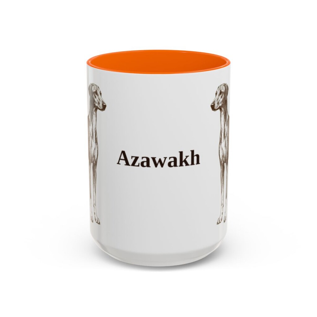 15oz-azawakh-mug-orange 15oz Azawakh Mug, Orange, front view