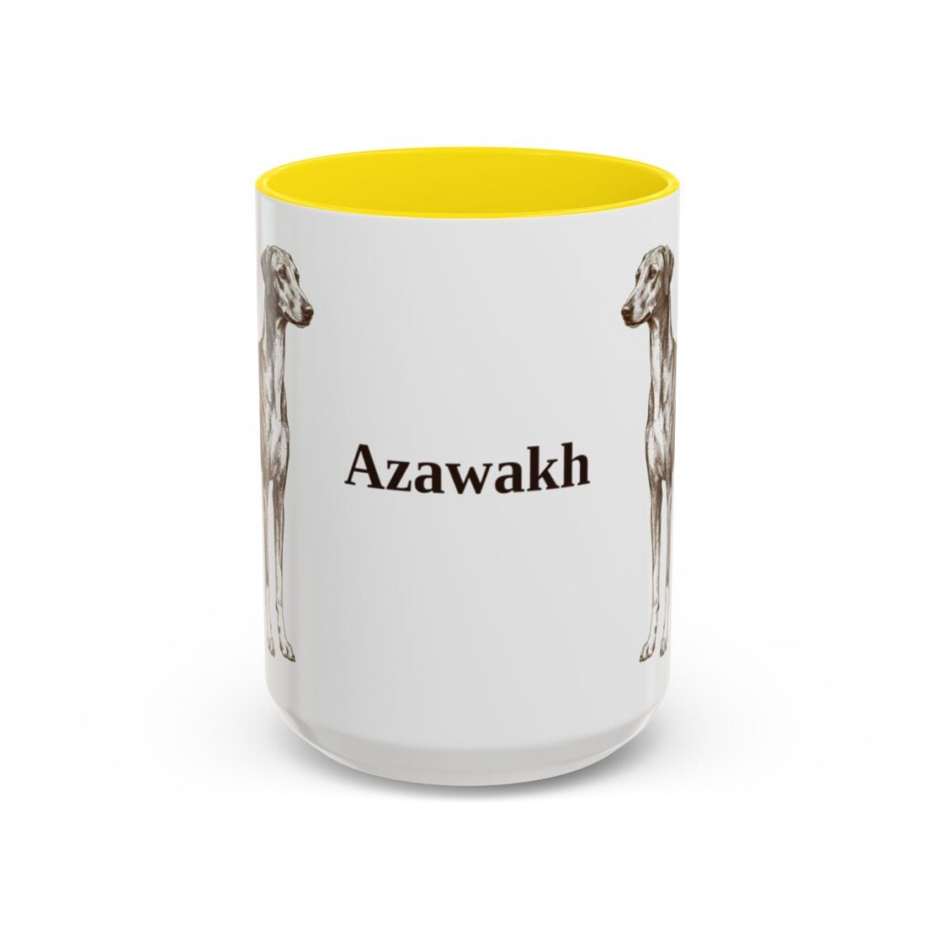 15oz-azawakh-mug-yellow 15oz Azawakh Mug, Yellow, front view