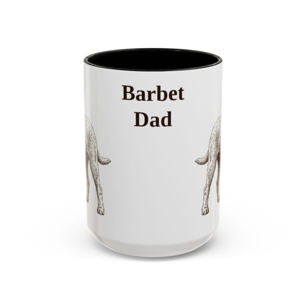 15oz Barbet Dog Dad Mug, Black, front view