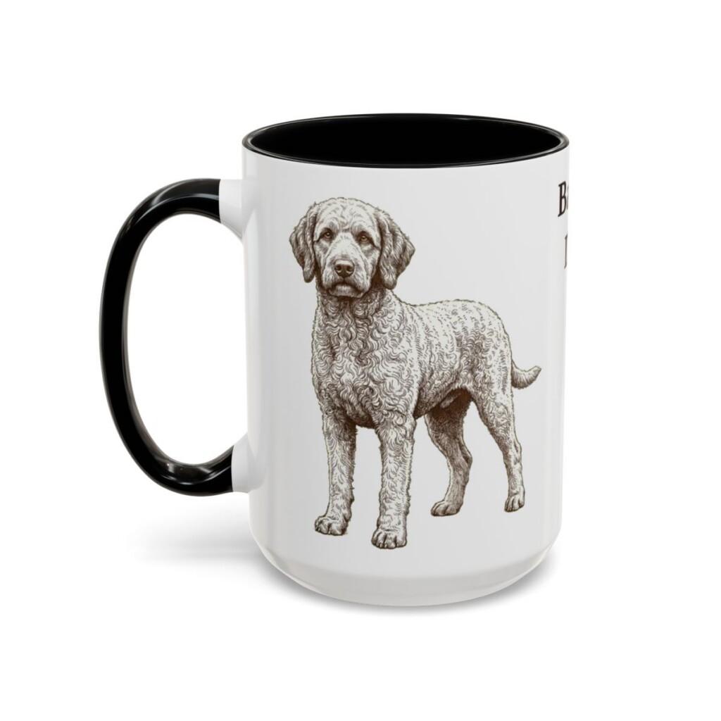15oz Barbet Dog Dad Mug, Black, left side view