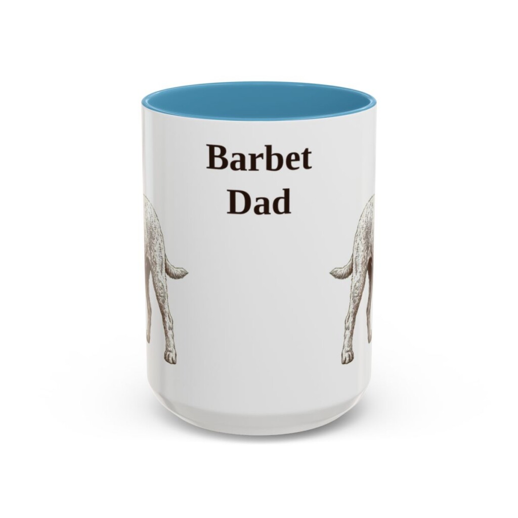 15oz Barbet Dog Dad Mug, Light Blue, front view