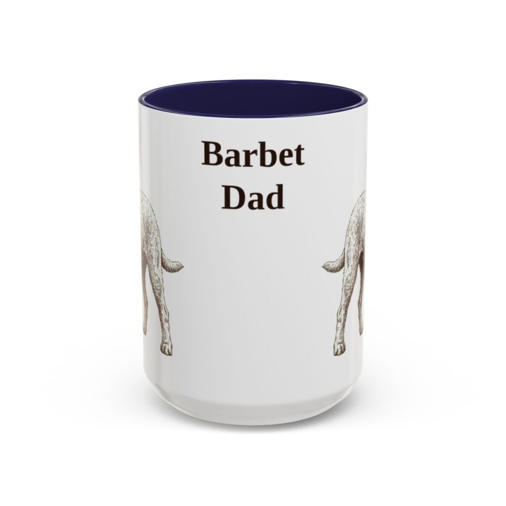 15oz Barbet Dog Dad Mug, Navy, front view
