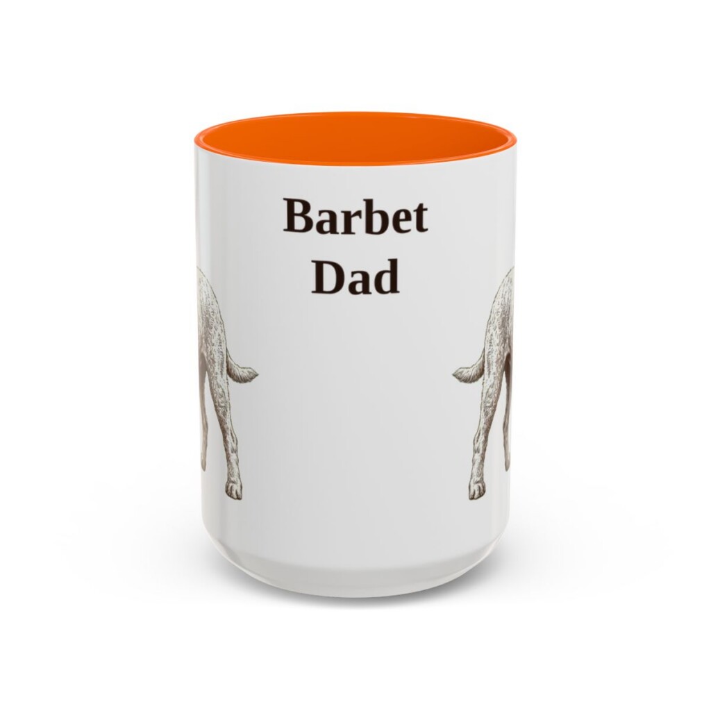 15oz Barbet Dog Dad Mug, Orange, front view
