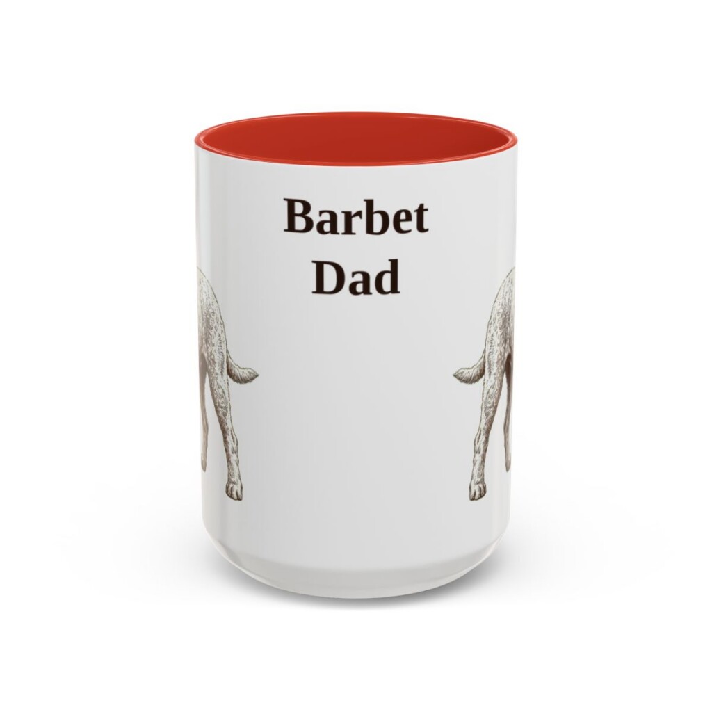 15oz Barbet Dog Dad Mug, Red, front view