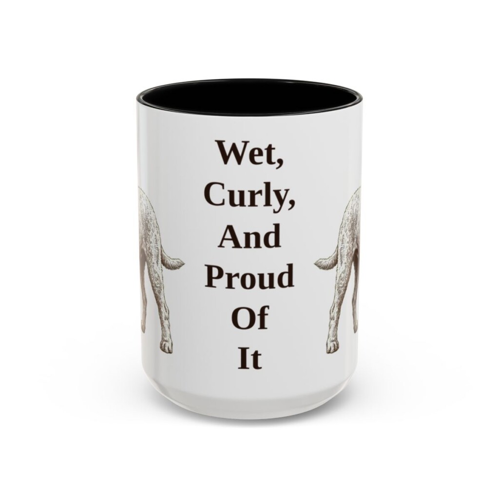 15oz Funny Barbet Mug, Black, front view