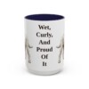 15oz Funny Barbet Mug, Navy, front view