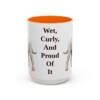 15oz Funny Barbet Mug, Orange, front view