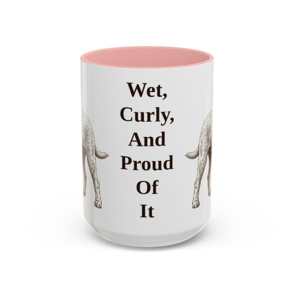 15oz Funny Barbet Mug, Pink, front view