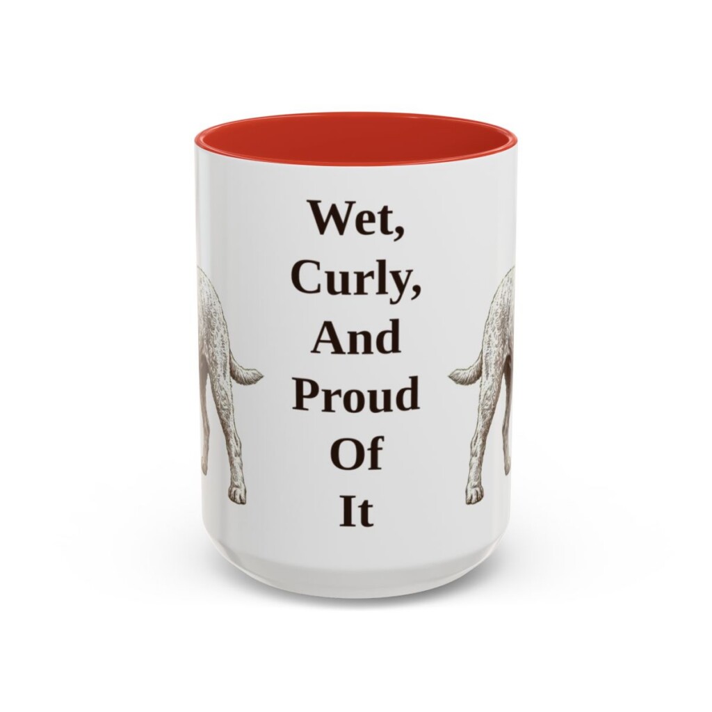 15oz Funny Barbet Mug, Red, front view