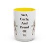 15oz Funny Barbet Mug, Yellow, front view