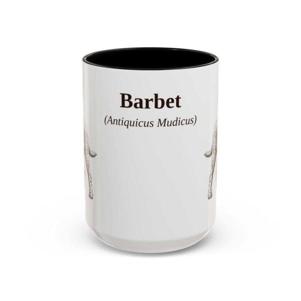 15oz Barbet Latin Mug, Black, front view