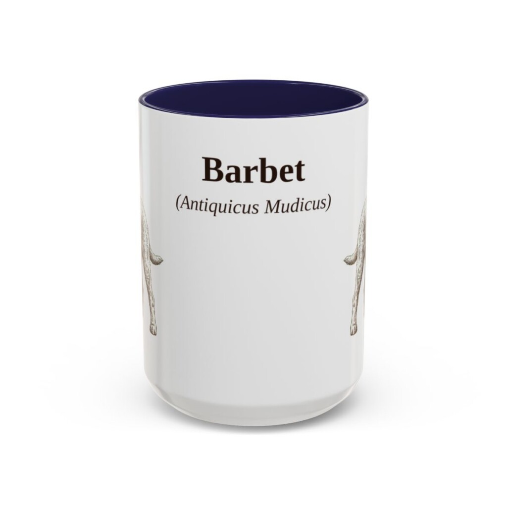 15oz Barbet Latin Mug, Navy, front view