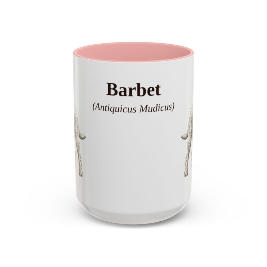15oz Barbet Latin Mug, Pink, front view