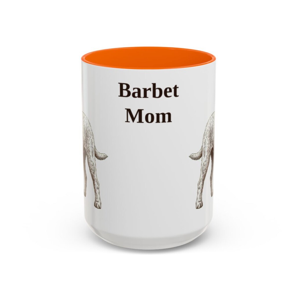 15oz-barbet-mug-mom-orange 15oz Barbet Dog Mom Mug, Orange, front view