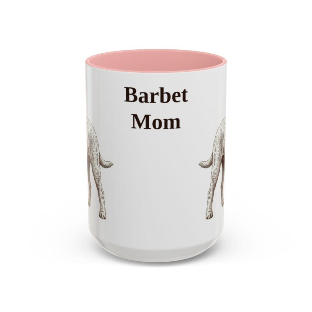 15oz-barbet-mug-mom-pink 15oz Barbet Dog Mom Mug, Pink, front view