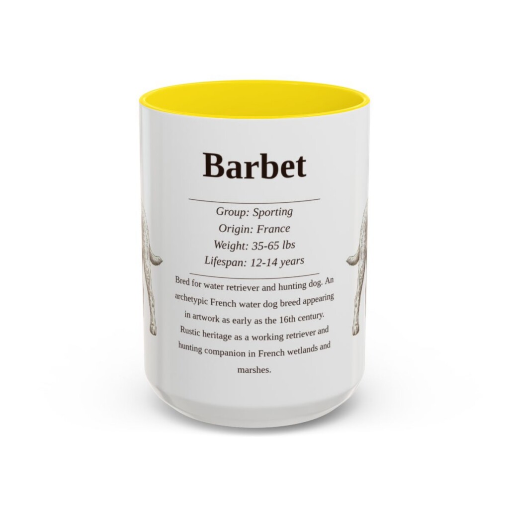 15oz Barbet Mug, Yellow, front view