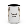 15oz Basenji Dog Dad Mug, Black, front view