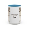 15oz Basenji Dog Dad Mug, Light Blue, front view