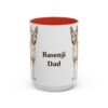 15oz Basenji Dog Dad Mug, Red, front view