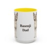 15oz Basenji Dog Dad Mug, Yellow, front view