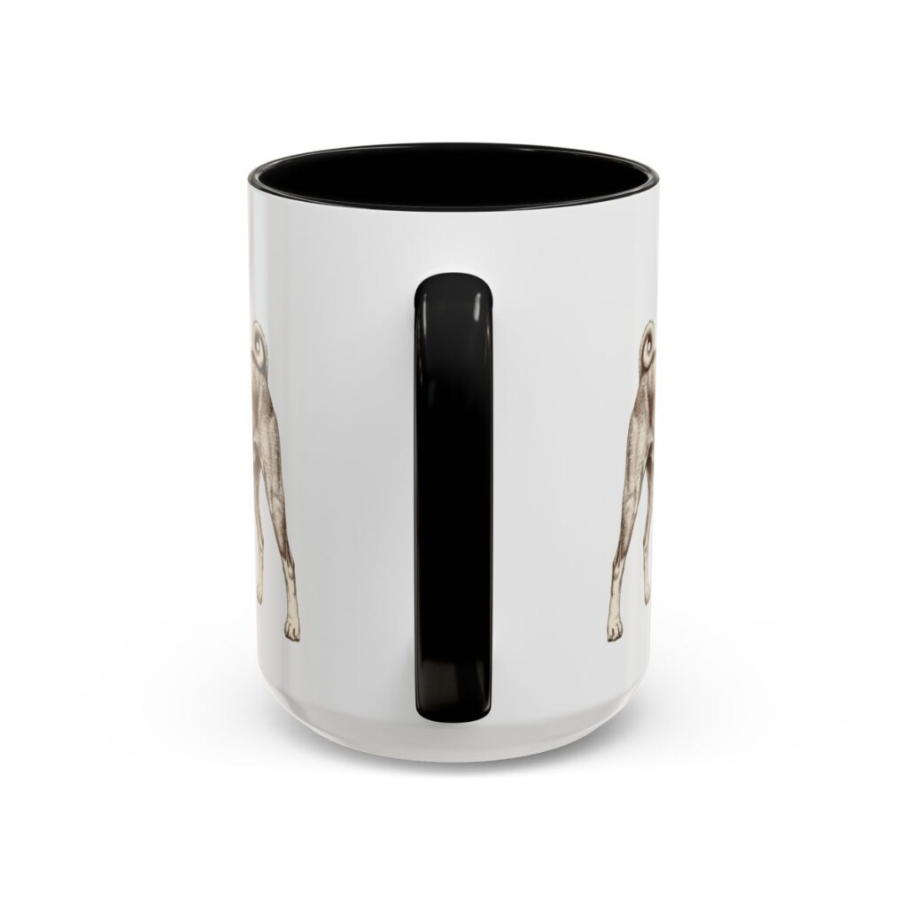 15oz Basenji Latin Mug, Black, back view