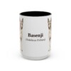 15oz Basenji Latin Mug, Black, front view
