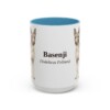 15oz Basenji Latin Mug, Light Blue, front view