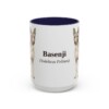 15oz Basenji Latin Mug, Navy, front view