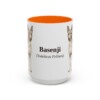 15oz Basenji Latin Mug, Orange, front view