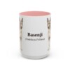 15oz Basenji Latin Mug, Pink, front view