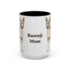 15oz Basenji Dog Mom Mug, Black, front view